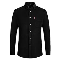 Men's Corduroy Shirt Casual Warm Long Sleeve Button Down Lightweight Jacket with Pocket