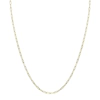 14K Yellow Gold Filled 2MM Flat Link Paperclip Chain With Lobster Clasp (Available in 18 Inches to 30 Inches)