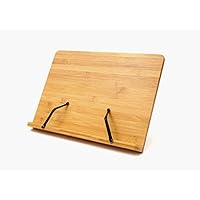 Angle Adjust Bamboo Book Stand Reading Rest Bookrest Cookbook Holder for Textbook Music Score Desk Laptop (D3)