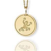 14K Solid Gold Frog Pendant,Tree Frog Necklace
