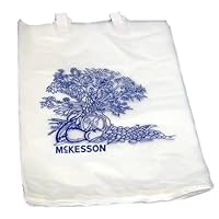 McKesson Bedside Bags - Polyethylene, Blue and White Floral Print, Open-Ended, Disposable - 0.5 mil, 7 in x 11.5 in, 100 Count, 1 Pack