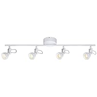 Pro Track Godwin 4-Head LED Ceiling or Wall Track Light Fixture Kit Spot-Light GU10 Dimmable Directional White Modern Kitchen Bathroom Living Room Dining Hallway Bedroom Decor House 24