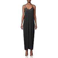 Women's Casual Premium Adjustable Strap Side Pockets Loose Long Maxi Dress