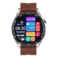 Smartwatch Hw3Pro Round Screen Voice Assistant Bt Call NFC (Brown)