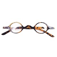 Small Round Retro Reading Glasses Mens Womens Spring Hinge Readers (One pair/Leopard, 2.5)