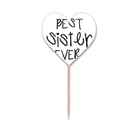 Faly Love Bless Best Sister Quotes Toothpick Flags Heart Lable Cupcake Picks