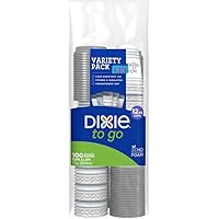 Dixie To Go Coffee Cups and Lids, 12 Oz, 120 Count, Assorted Designs, Disposable Hot Beverage Cups & Lids