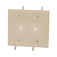 DATA COMM Electronics 45-0015-IV 2-Gang Cable Plate with Flexible Opening - Ivory
