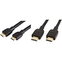 Amazon Basics High-Speed HDMI Cable, A Male to A Male, 18 Gbps, 4K/60Hz, 25 Feet, Black & High-Speed 4K HDMI Cable - 10 Feet