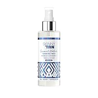Skinny Tan Coconut Water Tanning Mist - Refreshing, Non Sticky, Fast Absorbing Self Tanner - Formulated with Hydrating Coconut Water - Delicious Tropical and Vanilla Scent - Medium Self Tan - 5 oz