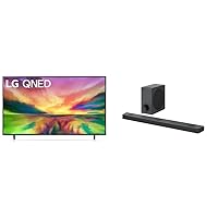LG QNED80 Series 65-Inch Class QNED Mini LED Smart TV 4K Processor Smart Flat Screen TV for Gaming, 2023 Sound Bar and Wireless Subwoofer S90QY - 5.1.3 Channel, Black