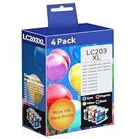 LC203 Ink Cartridge Replacement for Brother LC203 LC201 LC201XL LC203XL Ink Work for Brother MFC-J460DW J480DW J485DW J680DW J880DW J885DW MFC-J4320 J4620DW Printer, 4-Pack