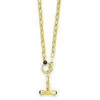 18k Hollow Gold Sapphire Fancy Link Toggle Necklace 20 Inch Measures 20.2mm Wide Jewelry for Women