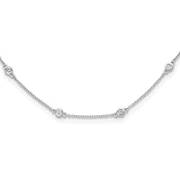 1.2mm True Origin 14k White Gold 3/8 Carat Lab Grown Diamond SI D E F 18 Station Necklace 18 Inch Jewelry for Women
