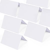 Place Cards for Table Setting - 50 Pack White Blank Tent Place Cards for Weddings,Table Seating Cards,Name Tents Placecards 3.7