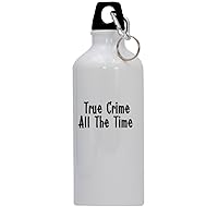 True Crime All The Time - 20oz Stainless Steel Water Bottle with Carabiner, White