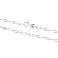 Adabele 1pc Authentic Sterling Silver 2.5mm 3mm 3.5mm 6.2mm Paperclip Cable Chain Necklace Tarnish Resistant Hypoallergenic Nickel Free Women Men Jewelry Made In Italy