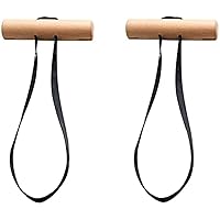 2Pcs Pull Up Handles Grips Wooden Fitness Handles Grip Cable Machine Handles Training Grip Strength Sling Trainer for Home Gym Pull-up Bars Barbells and Pulling Machines