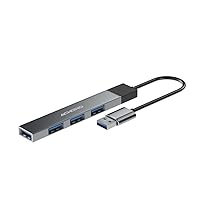 4 USB Port Expander – High Speed USB 3.0 & USB 2.0 Multiple USB Port Hub- Aluminium Alloy External USB Port for Laptop, Mac, PCs, – Portable Multi USB Port & Computer USB Hub (USB A SPACE GRAY)