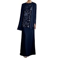 3Pcs Grandmother of The Bride Dresses Chiffon Lace Mother of The Groom Dresses Plus Size Formal Evening Dress Jacket