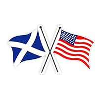 Scottish Saltire and American Crossed Flag Sticker