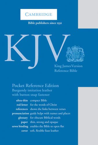 KJV Pocket Reference Bible, Burgundy Imitation Leather with Flap Fastener, Red-letter Text, KJ242:XR Burgundy Imitation Leather, with Flap Fastener