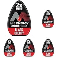 MiO Energy Black Cherry Naturally Flavored Liquid Water Enhancer 1 Count 3.24 fl oz (Pack of 5)