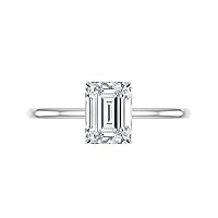 1.5 CT Emerald Cut Colorless Moissanite Engagement Ring for Women, Hidden Halo Handmade Moissanite Diamond Bridal Wedding Ring, Anniversary Propose Gifts Her