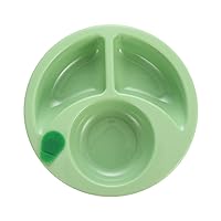 Hot Water Plate Plastic Food Warming Plate for Baby Suction Cup Anti Slip Divided Plates Kids Feeding Plates Green Dinner Plates