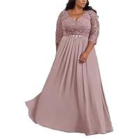 Mother of The Bride Dresses for Wedding Lace Plus Size Wedding Guest Dress V Neck Mother of The Groom Dresses