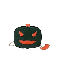 PU Pumpkin Shoulder Bag Halloween Party Sling Bag Black One-Strapped Cartoon Bag Strap Detachable Cross-body Bag Metal Zipper