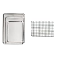 Nordic Ware 3 Piece Baker's Delight Set (1 Pack, Aluminum) and Nordic Ware Nonstick Baking & Cooling Grid (Steel)