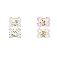 MAM Night Pacifiers for Babies 0-6 Months with Glow-in-Dark and Self Sterilizing Case (2 Pacifiers)