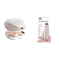 Finishing Touch Flawless Legs, Leg Hair Remover for Women, Electric Razor with LED Light & Flawless Facial Hair Remover for Women, Rose Gold Electric Face Razor with LED Light