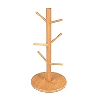 Donut Bagel Holder, Bamboo Donut Tree with Thicker Base Donut Bagel Stand for Dessert Table, Donut Bagel Rack with 6 Hooks