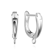 4pcs Adabele Authentic Sterling Silver Leverback Earring Hooks Strong Dangle Earwire Tarnish Resistant Rhodium Plated for Earrings Jewelry Making SS388