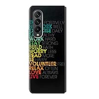 R3523 Think Positive Words Quotes Case Cover for Samsung Galaxy Z Fold 3 5G