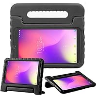Kid Friendly Case Compatible for Alcatel Joy Tab 2 8.0 Inch Tablet 2020 Release(Model: 9032Z)/TCL Tab 8 Inch Tablet Shockproof Ultra Light Weight Convertible Handle Stand Cover (Black)