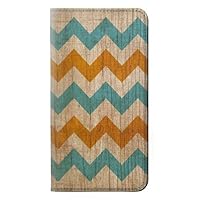 jjphonecase RW3033 Vintage Woods Chevron Graphic Printed PU Leather Flip Case Cover for iPhone 14 Plus