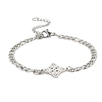Celtic Knot Bracelet For Women Girls Stainless Steel Fashion Charm Irish Celtic Witches Knot Bracelet Wiccan Symbol Jewelry Gift