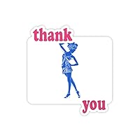 Blue Plump Beautiful Girl Thank You Stickers Quote Grateful