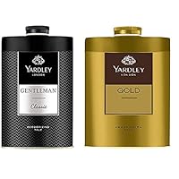 Yardley London Gold Deodorizing Talcum Powder with Gentleman Talcum Powder for Men 250g pack of 2pc