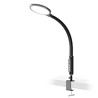 Light Therapy Lamp, ALBINA 10000Lux, Full Spectrum and UV-Free LED Therapy Light, Happy Lamp with Flexible Gooseneck and 360°Swivel Base, Clip Lamp with 5 Colors/5 Brightness/Timer/Memory