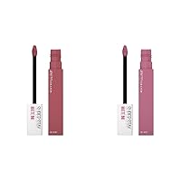 MAYBELLINE Super Stay Matte Ink Liquid Lipstick Makeup Long Lasting High Impact Color Up to 16H Wear Light Mauve Pink and Mauve Pink, 2 Count