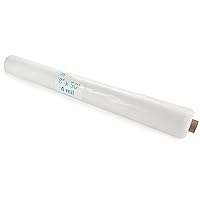 IDL Packaging Clear 4 mil Plastic Sheeting for Painting, 8' x 50' (400 sq. ft.) LDPE Film Roll - Heavy-Duty Thick Polyethylene for Painting, Construction, Home Use - Drop Cloth & Vapor Barrier