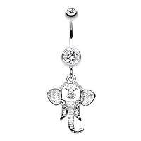 WildKlass Jewelry Shri Ganesha Elephant Belly Button Ring