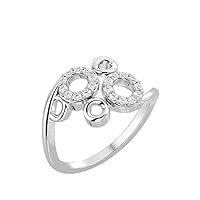 VVS Certified Floral Design Shiny Ring 18K White Gold/Yellow Gold/Rose Gold With 0.25 Carat Round Shape Natural Diamond Wedding Ring