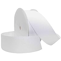 Morex Grosgrain Dazzle Ribbon, 3 inch by 100 Yards, White with Silver Glitter, 99075/00-601