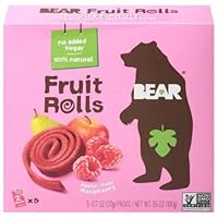 BEAR - Fruit Rolls - Apple-Pear Raspberry, 0.7 Ounce (Pack of 15)