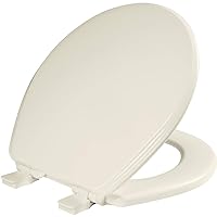 BEMIS 600E4 346 Ashland Toilet Seat with Slow Close, Never Loosens and Provide the Perfect Fit,Round - Premium Hinge, Enameled Wood, Biscuit/Linen, Pack of 1
